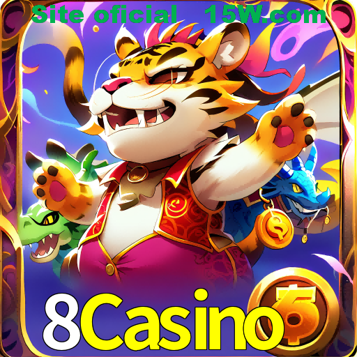 Imagem promocional da 8Casino mostrando a plataforma e suas vantagens